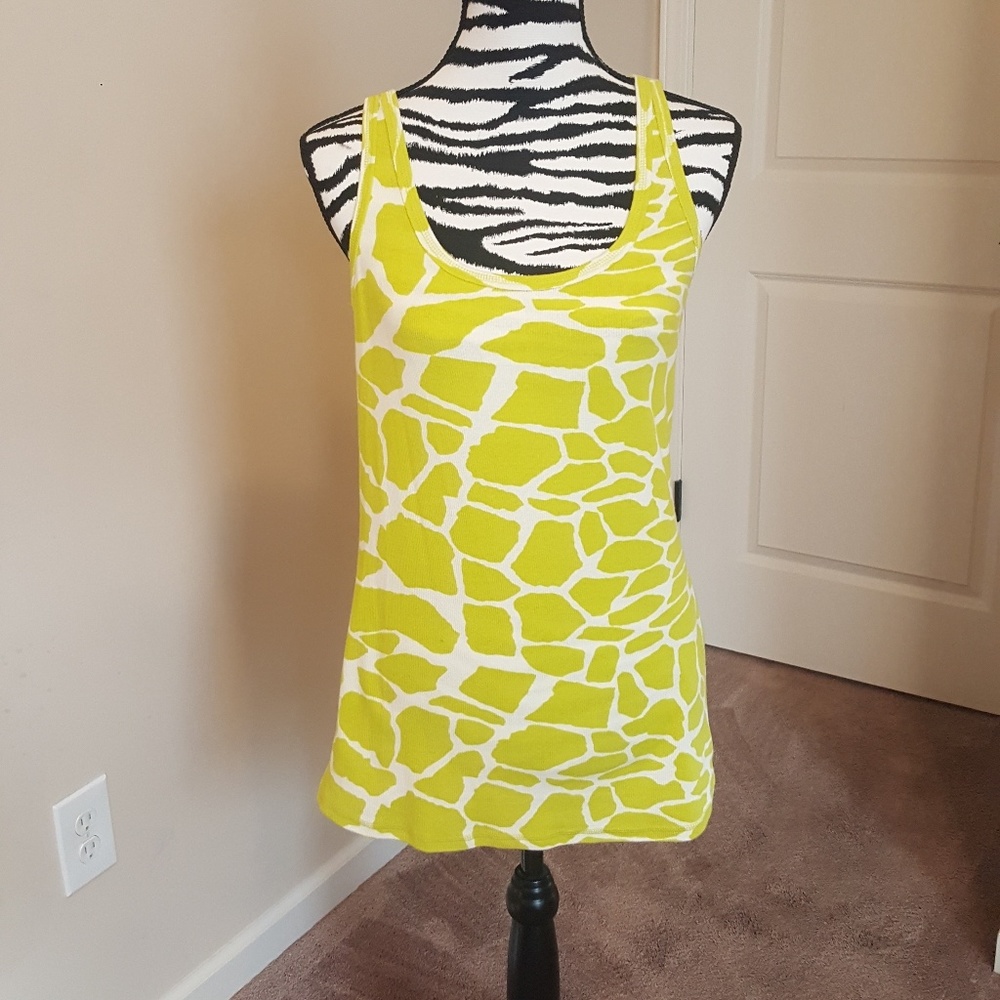 Lane Bryant Lime Green Giraffe Print Cami